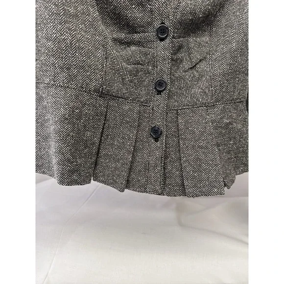 Worthington Petite Med Pleated Cropped herringbone Button jacket. Well tailored. - Picture 3 of 14